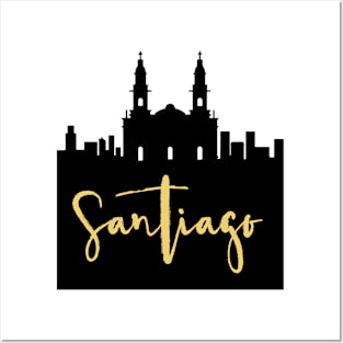 SANTIAGO DE CHILE DESIGNER SILHOUETTE SKYLINE ART Posters and Art